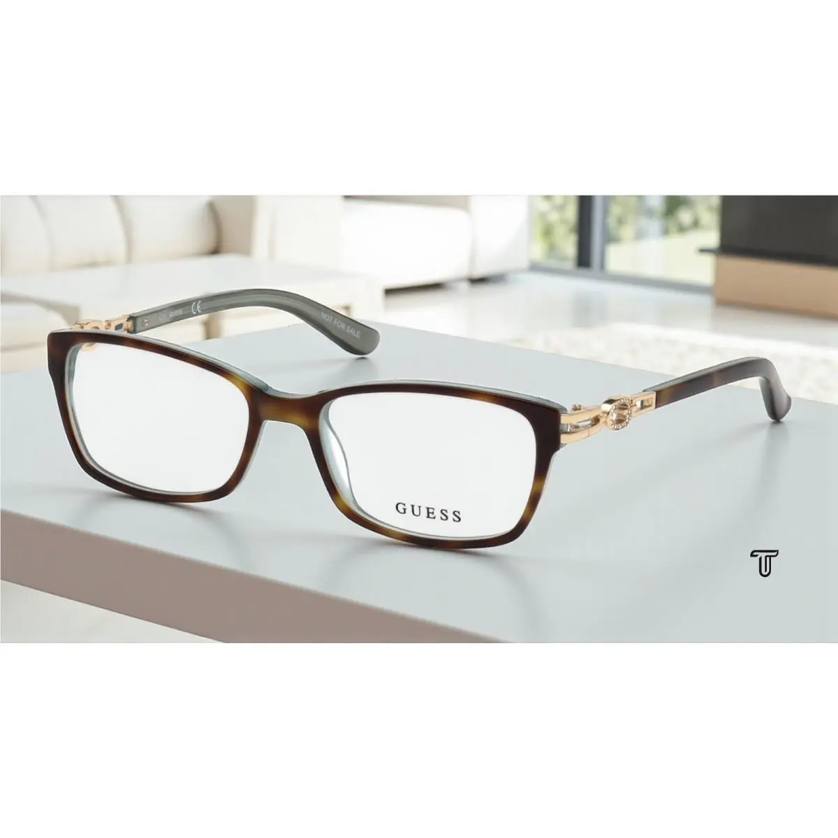 Guess GU2677 055 Coloured Havana Clear Lens Plastic 53 mm Women`s Eyeglasses