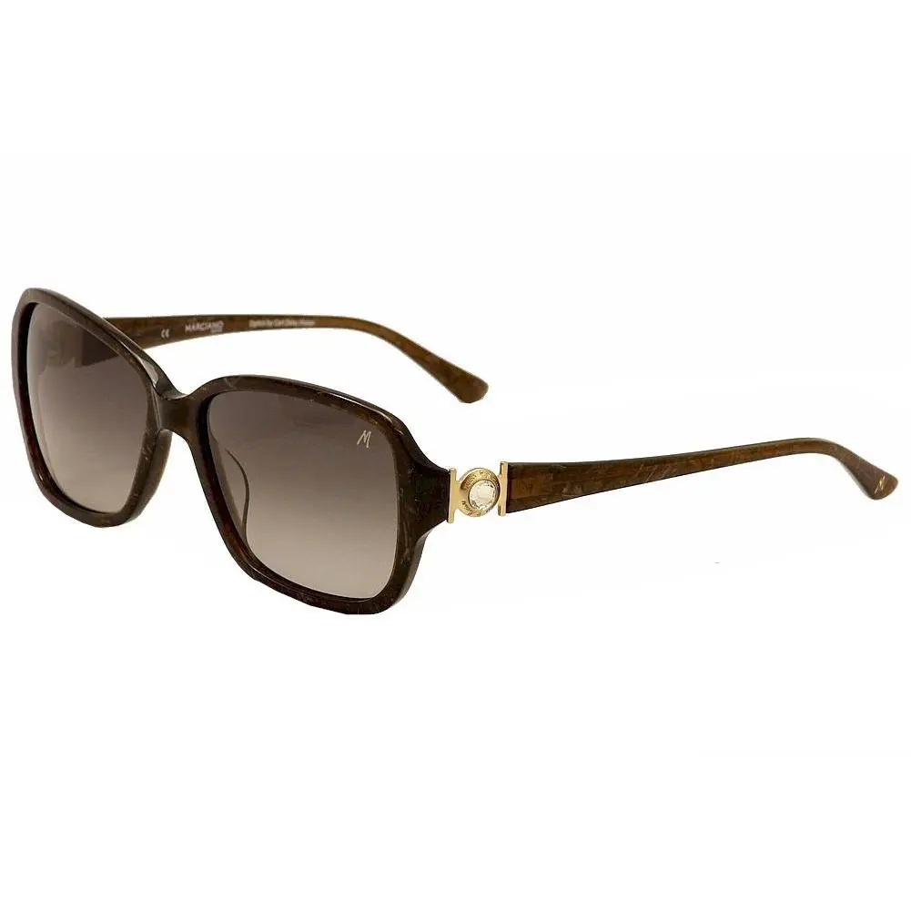 Guess By Marciano Women`s GM693 GM/693 BRN-34 Brown Fashion Sunglasses 58mm - Frame: Brown, Lens: Brown
