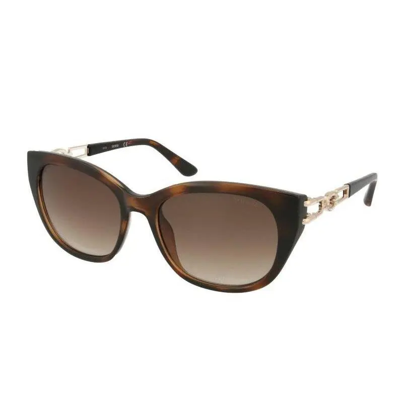 Guess GU7562 52F Women`s Brown Tortoise Havana Cat Eye Sunglasses 55-18-140/New