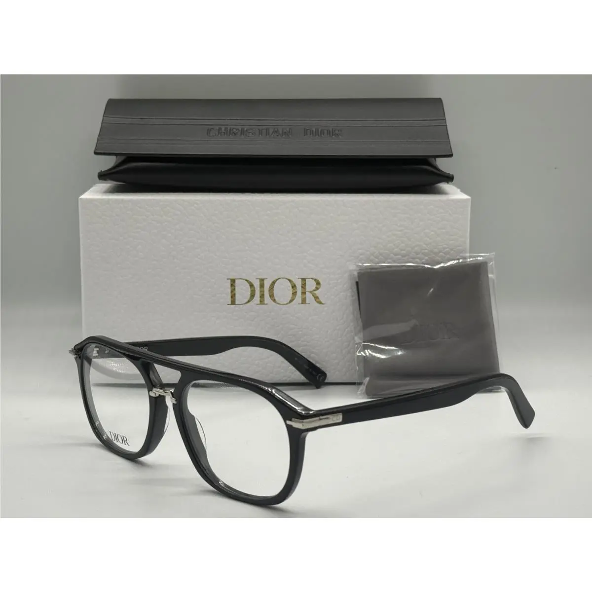 Christian blacksuito N1I 1000 Shiny Black Eyeglasses 57-18 by Dior