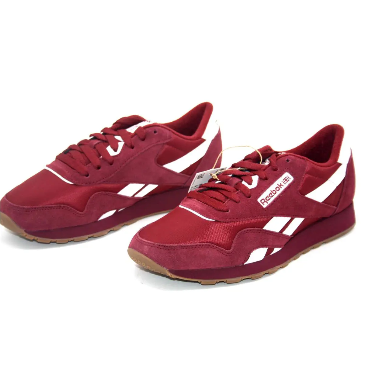 Reebok Reeok Classic Nylon Running Shoe GY3802 Burgundy/white Mens Shoe - BURGUNDY/WHITE