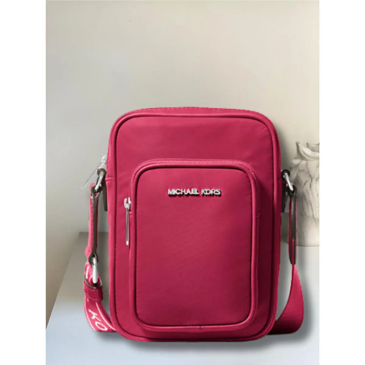 Khai Women Nylon NS Zip Pocket Crossbody Shoulder Bag Variation DARK RASPBERRY by Michael Kors