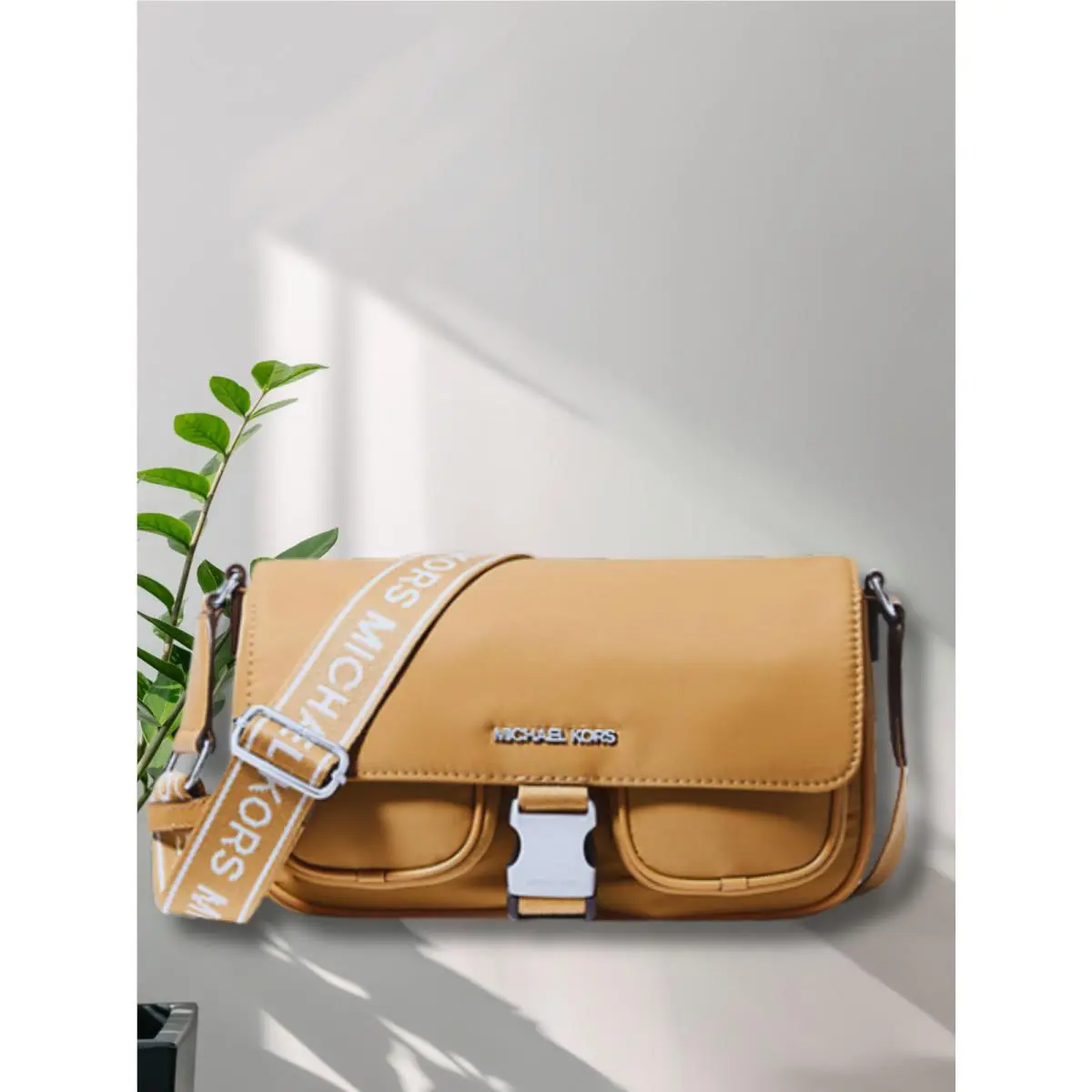 Michael Kors Khai Women Medium Nylon Double Pocket Flap Messenger Bag Variation