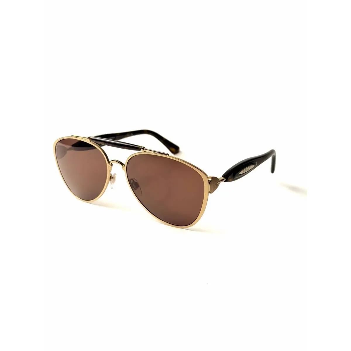 Burberry B 3160 1109/73 Sunglasses Brown Gold Lenses Pilot Aviator 61mm