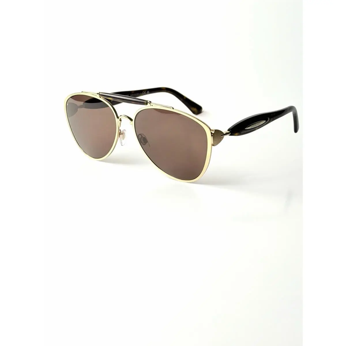 Burberry B 3160 1005/73 Sunglasses Silver Blue Brown Lenses Pilot Aviator 61mm