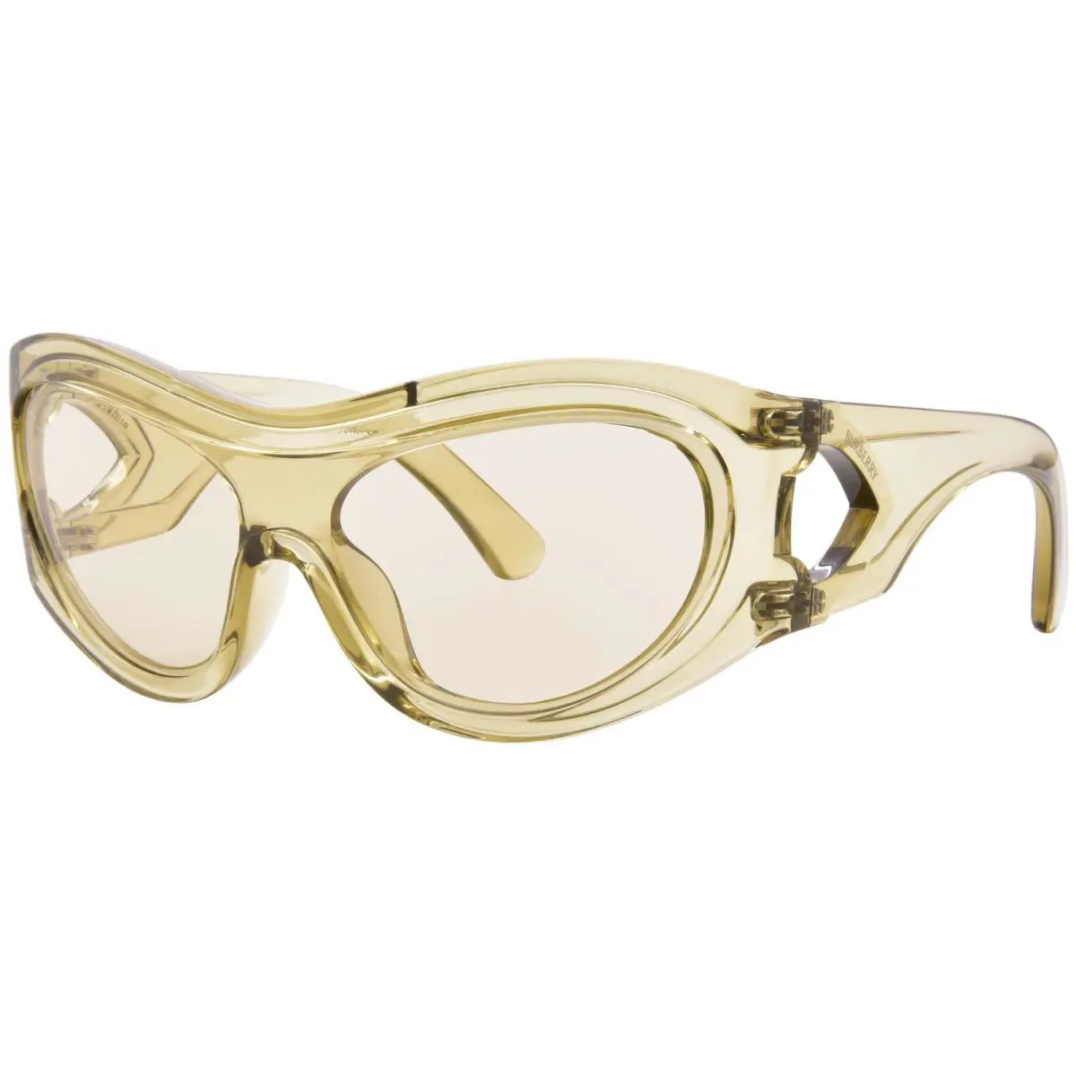 Burberry BE4465 412373 Sunglasses Champagne/light Brown Shield Wrap Style 38mm