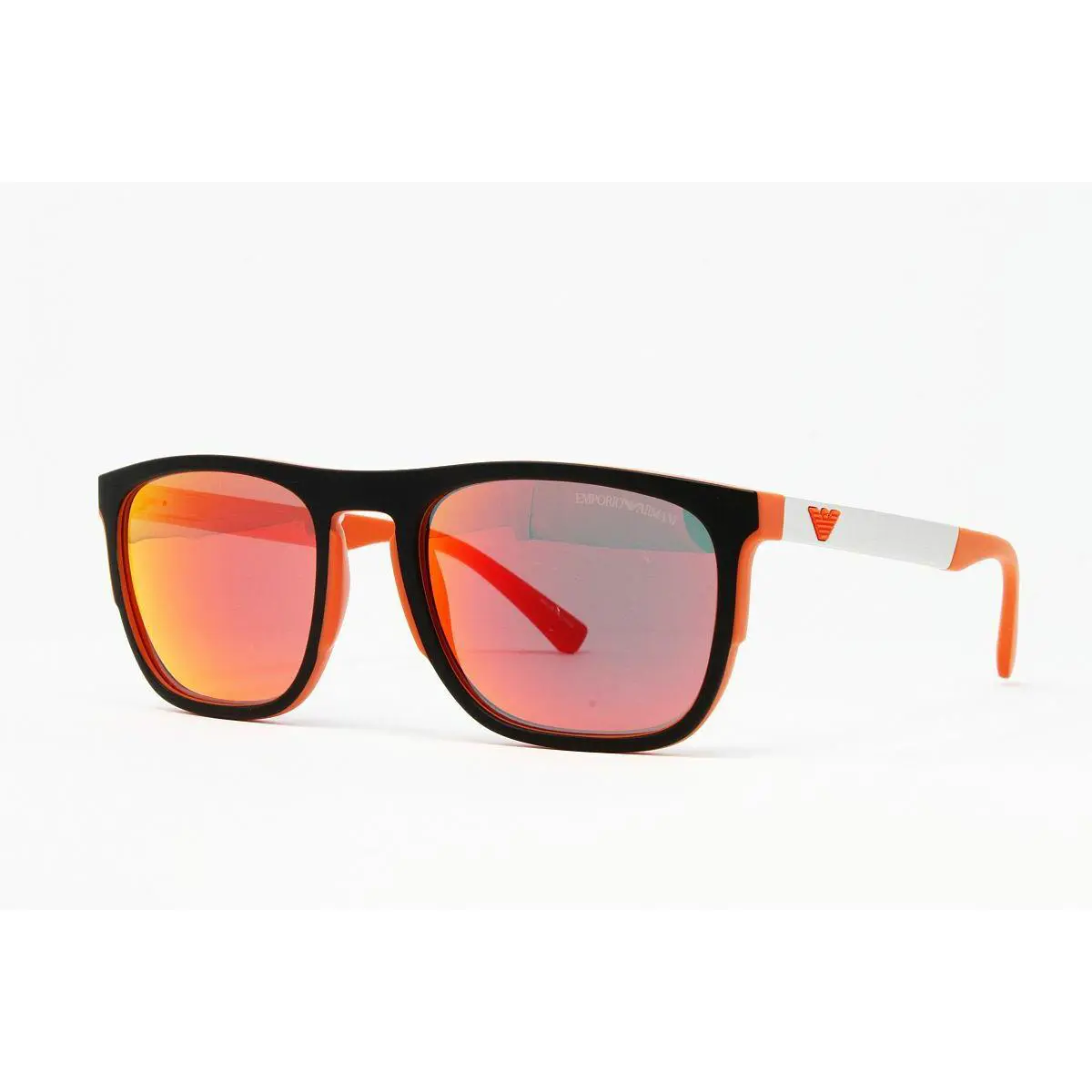 Emporio Armani EA4114-56766Q Men`s Square Sunglasses Black Orange 51mm