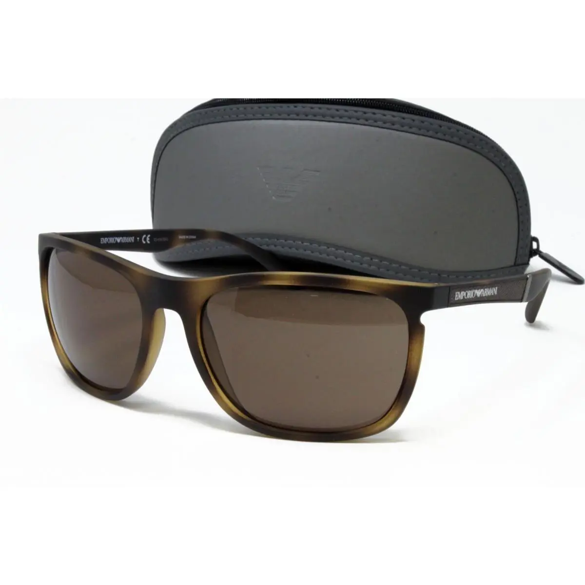 Emporio Armani EA4107 508973 Matte Havana Size 59mm Square Men`s Sunglasses