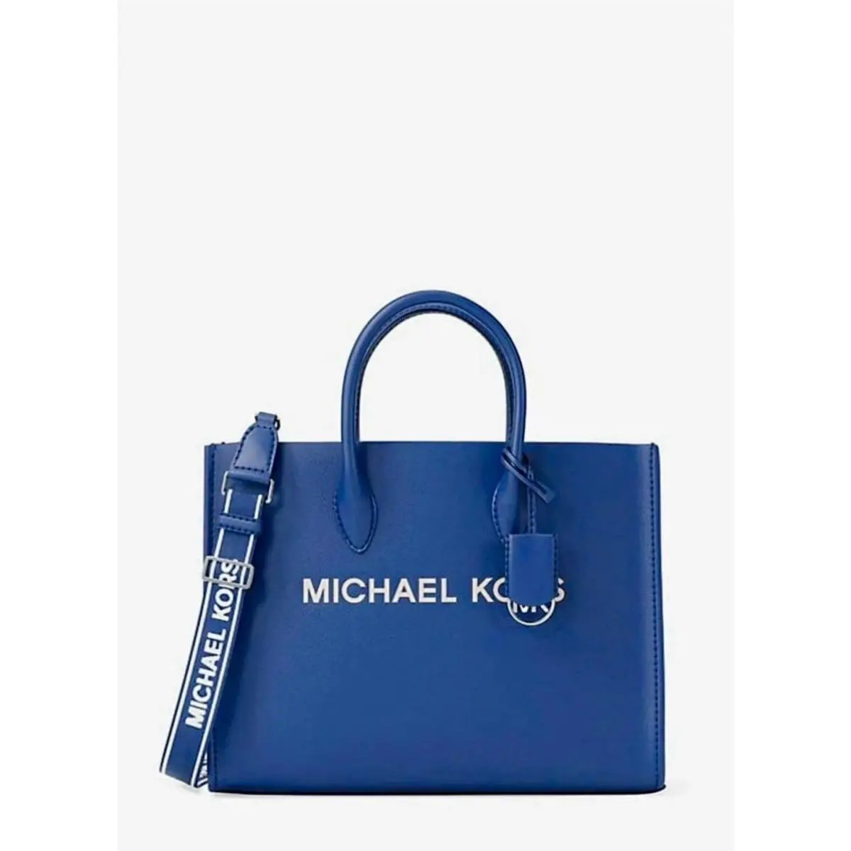 Michael Kors Mirella Medium Crossbody Tote Bag Purse Leather Blue Shoulder Lady