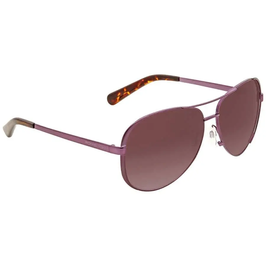 Michael Kors Chelsea Burgundy Gradient Pilot Ladies Sunglasses MK5004 11588H 59 - Purple, Frame: Purple, Lens: Red