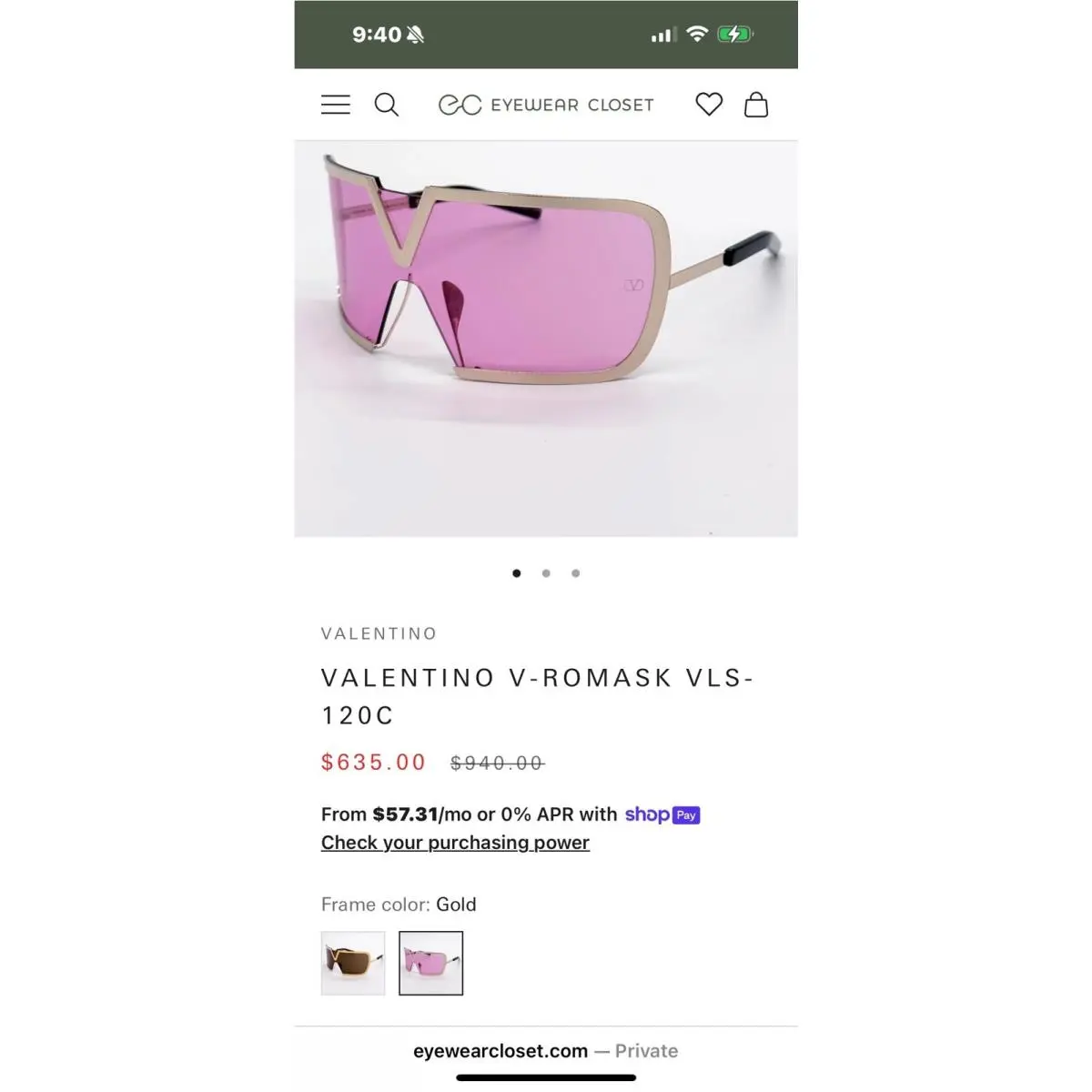 Valentino V-romask Vls 120C Sunglasses