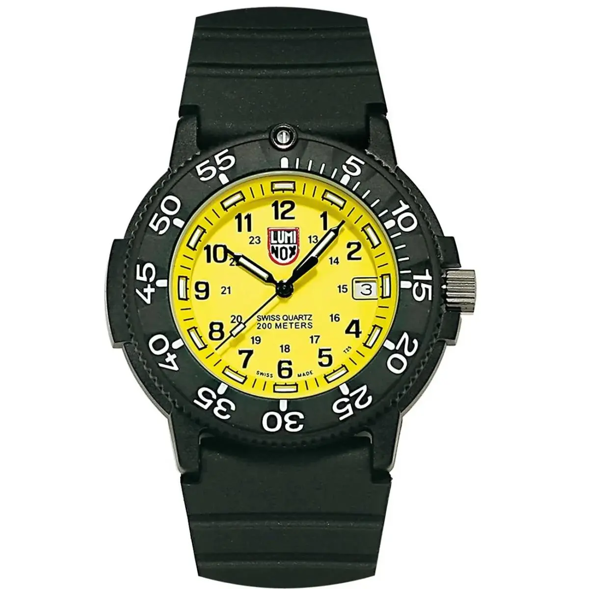 Luminox Series 3000 Carbonox Men`s Watch - XS.3005.F - Dial: Yellow, Band: Black, Bezel: Black
