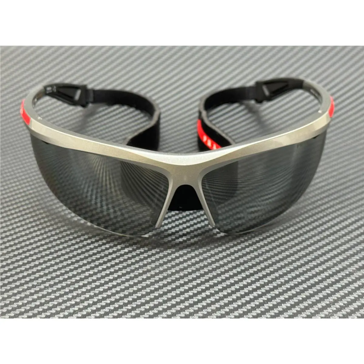Prada Linea Rossa PS A02S 14Z05A Grey Silver Mirror Men`s 96 mm Sunglasses