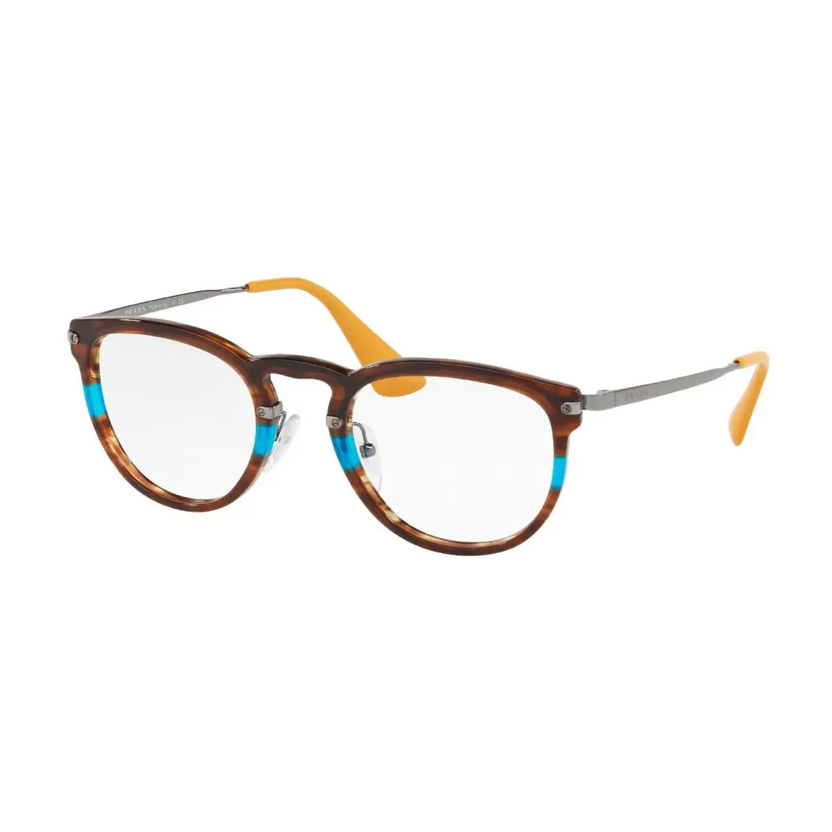 Prada PR 02VV 2581O1 Striped Brown Azure Eyeglasses 49mm / /