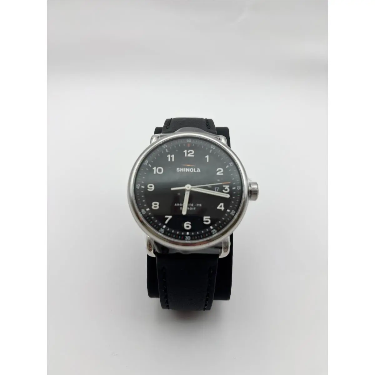The Canfield Model C56 Black Dial Leather Men`s Watch S0120266180 by Shinola