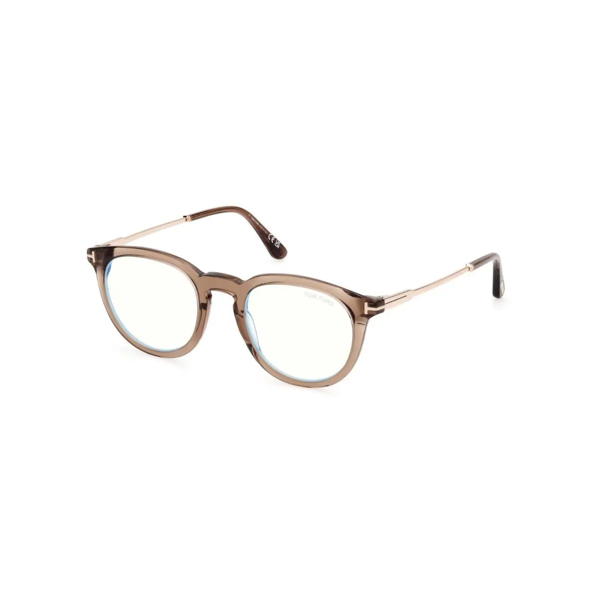 Tom Ford FT5905-B 045 Transparent Light Brown/clear Blue Light Block 49MM