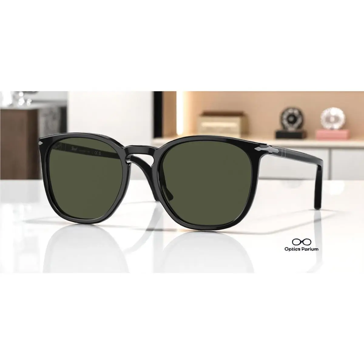 Persol PO3316S 95 31 Black Green 52 mm Unisex Sunglasses