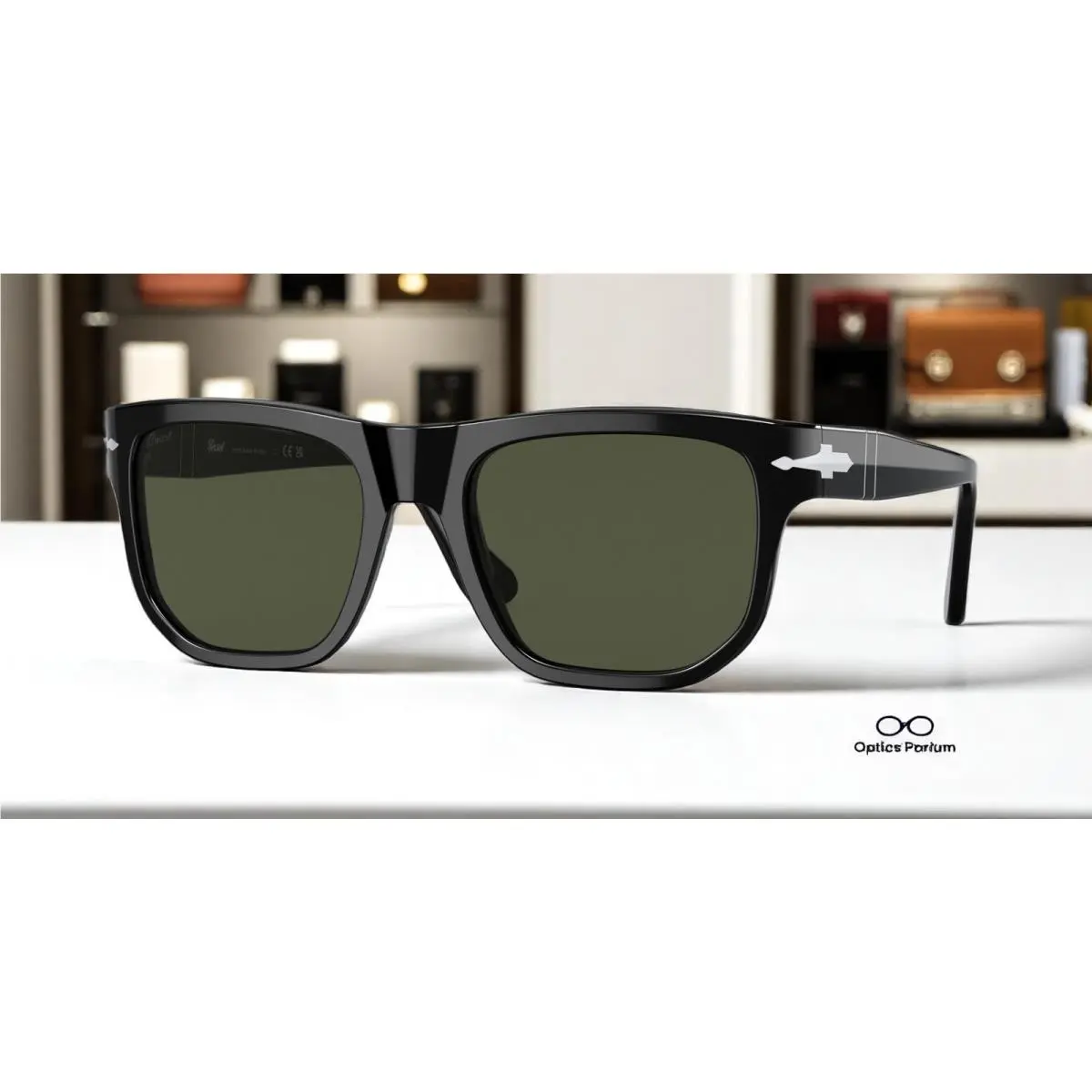 Persol PO3306S 95 31 Black Green 55 mm Unisex Sunglasses