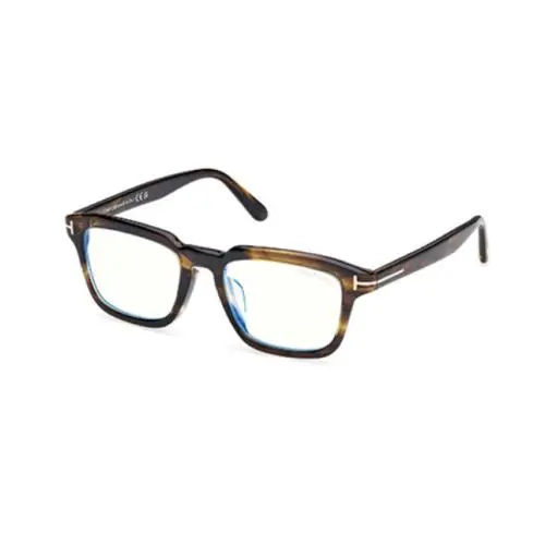 Tom Ford FT6032-F-B 056 Coloured Havana Blue Block Round Men`s Eyeglasses