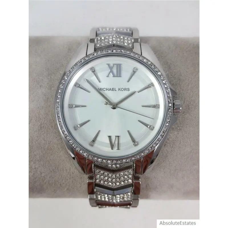 Whitney Glitz Pave Crystal Silver Stainless Watch MK6687 by Michael Kors