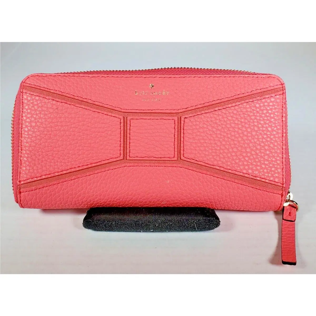 New Kate Spade Flamingo Neda Bridge Place Zip Around Leather Wallet