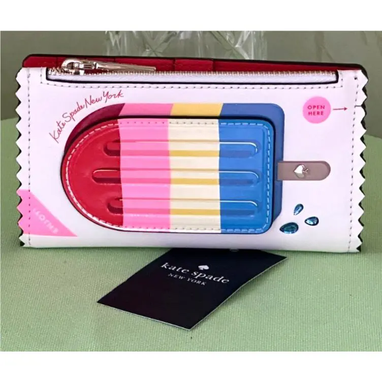 Kate Spade Snack Bar Popsicle Small Slim Bifold Wallet:nwt