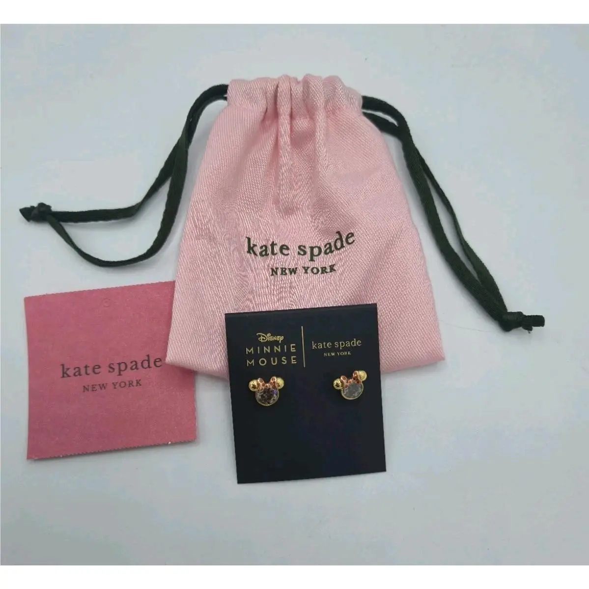 NY Disney X Minnie Clear Gold Stud Earrings :::: by Kate Spade