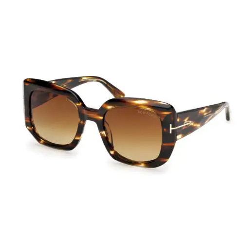 Tom Ford FT1220 55F Carla02 Coloured Havana Gradient Brown 52mm Women Sunglasses