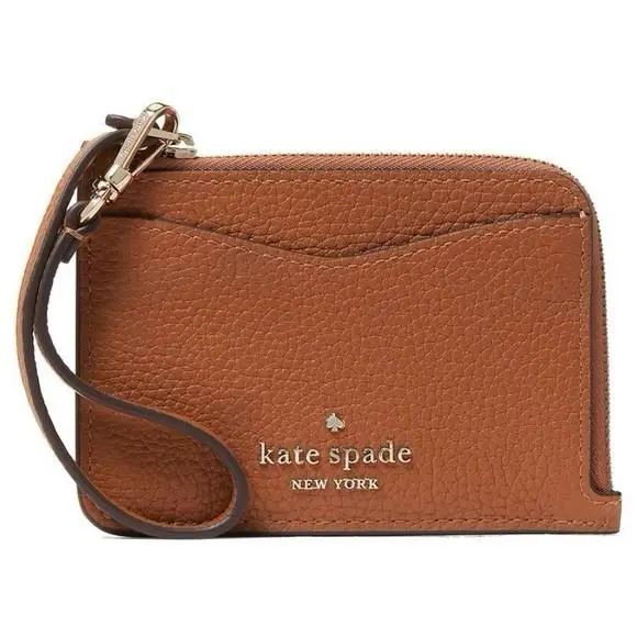 Nwt- Kate Spade New York Leila Leather Card Holder Wristlet Warm Ginger