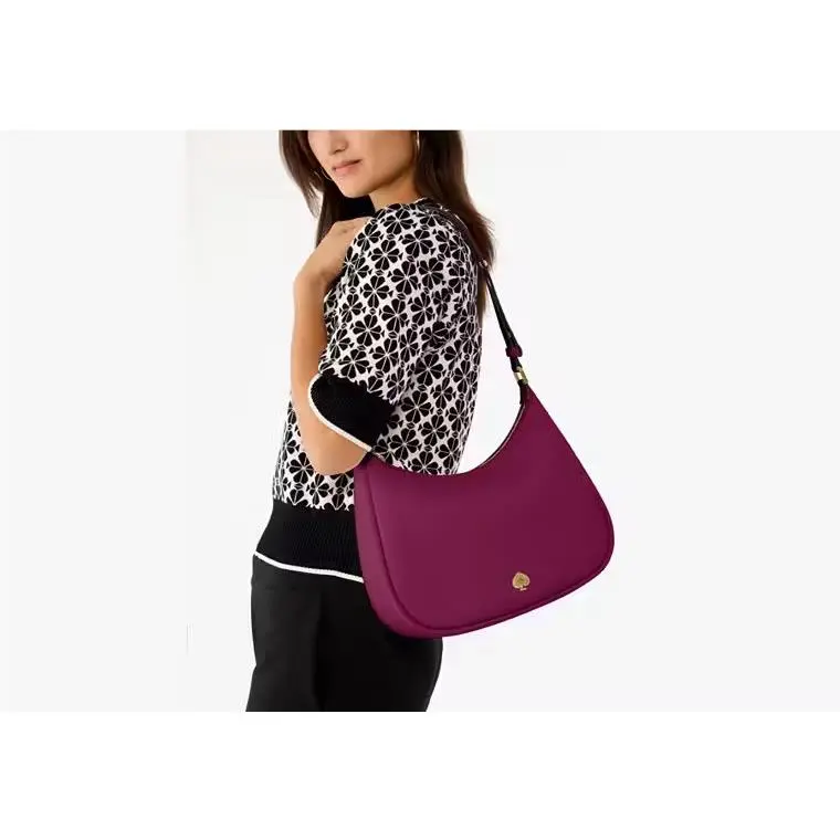Kate Spade New York Pebble Leather Kayla Shoulder Bag - Dark Raspberry
