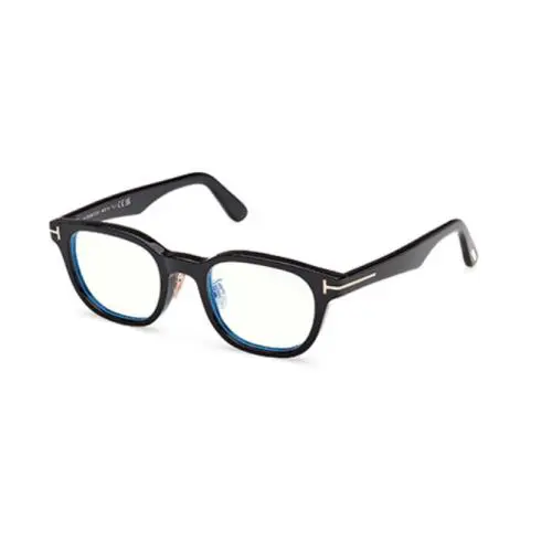 Tom Ford FT6020 D B 001 Shiny Black Demo Lens 49 mm Men`s Eyeglasses