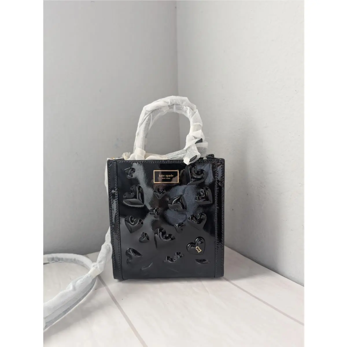 Kate Spade KK569 Key To My Heart Manhattan Mini Tote Crossbody In Black Mult