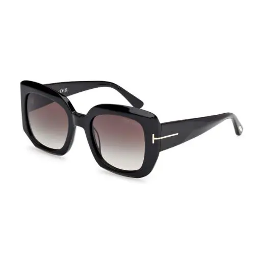 Tom Ford FT1220 01B Carla-02 Shiny Black Gradient Smoke 52 mm Women`s Sunglasses