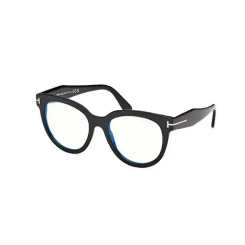 Tom Ford FT5987-B 001 Shiny Black / Shiny Black Blue Block Women`s Eyeglasses