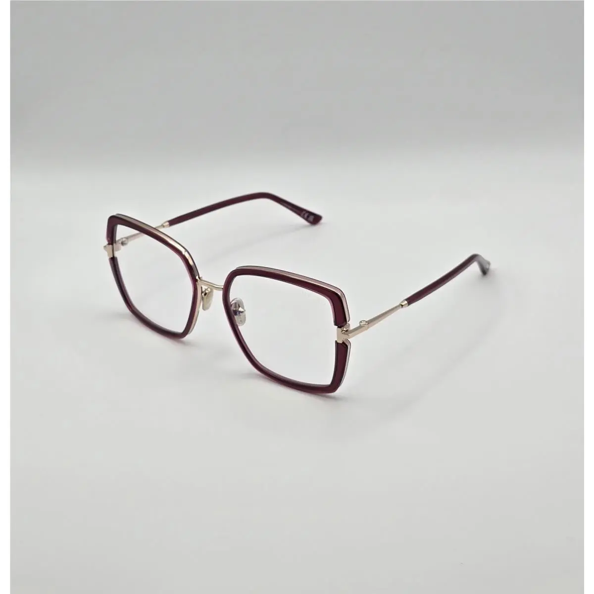 Tom Ford TF5985-B 075 Shiny Dark Fuxia Blue Block Lens 55 mm FT5985B Eyeglasses