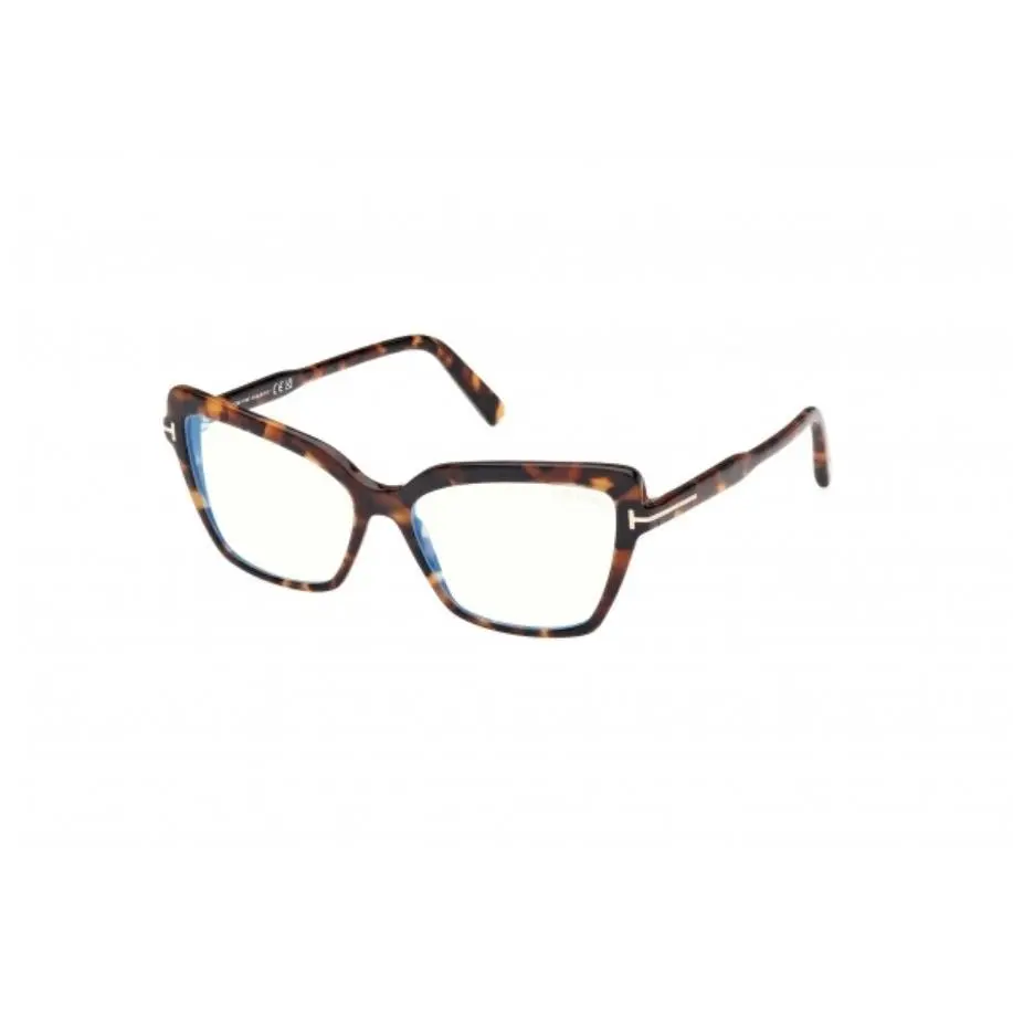 Tom Ford FT5948-B 052 Dark Havana Blue Block Demo Lens 55 mm TF5948B Eyeglasses