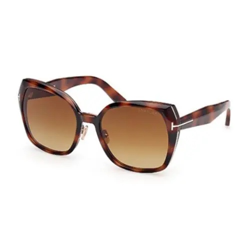 Tom Ford FT1223 53F Plum Injected Blonde Havana Grad Brown 58mm Women Sunglasses