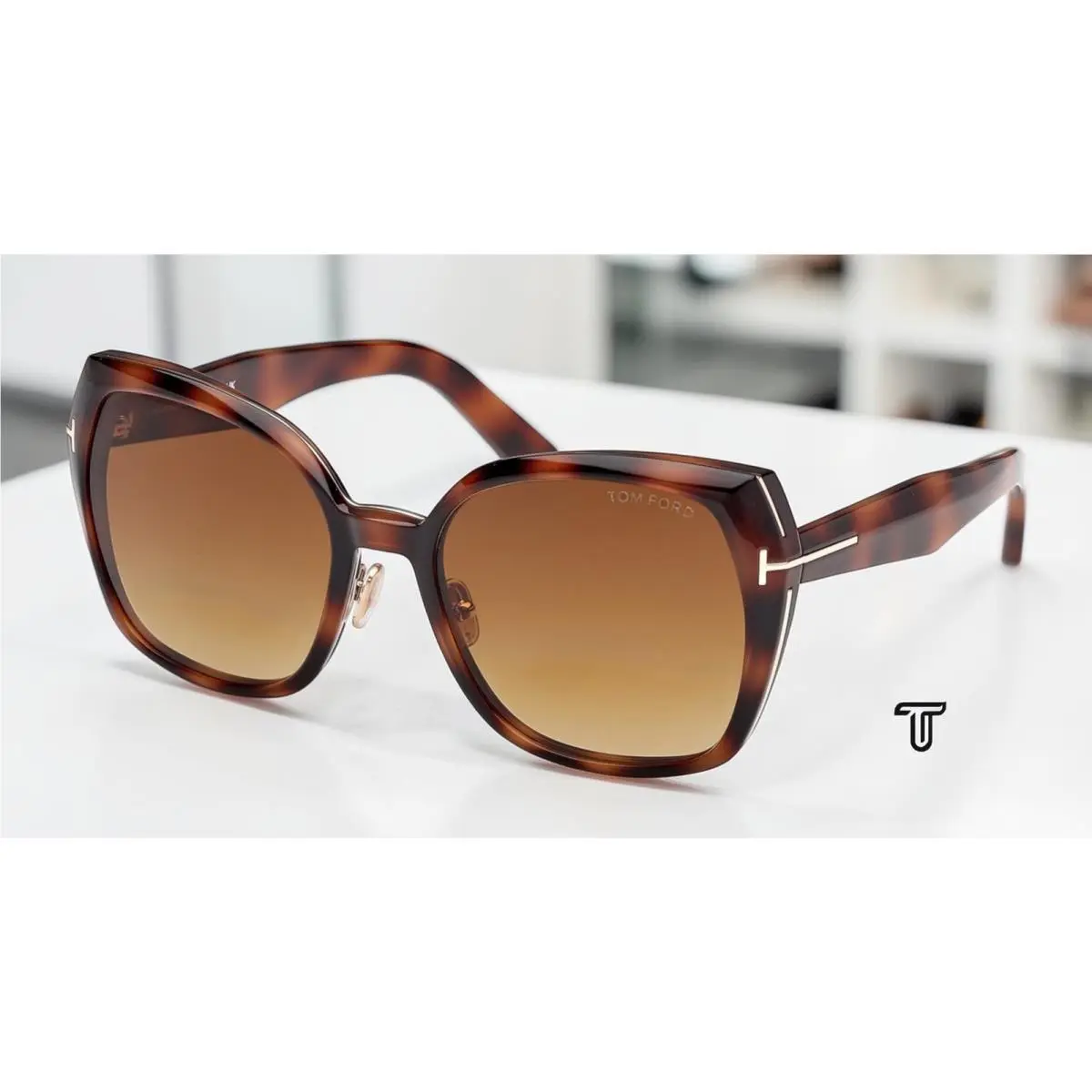 FT1223 53F Plum Injected Blonde Havana Grad Brown 58mm Women Sunglasses by Tom Ford