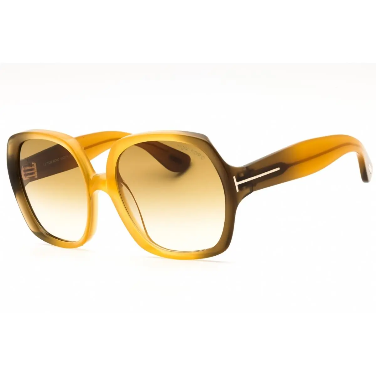 FT1221 41F Sunglasses Yellow Frame Gradient Brown Lenses 60mm by Tom Ford