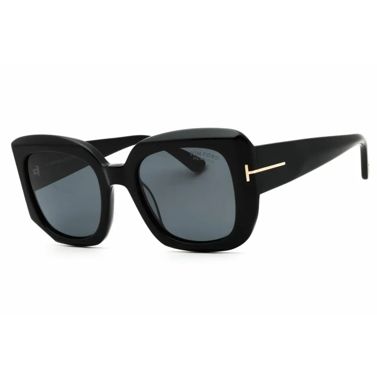 Tom Ford Unisex Sunglasses Oversized Shape Shiny Black Full Rim Frame FT1220 01D