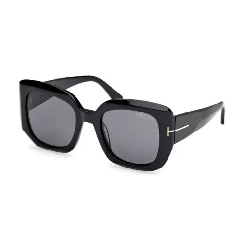 FT1220 CARLA-02 01D Smoke Polarized/shiny Black 52mm Women`s Sunglasses by Tom Ford