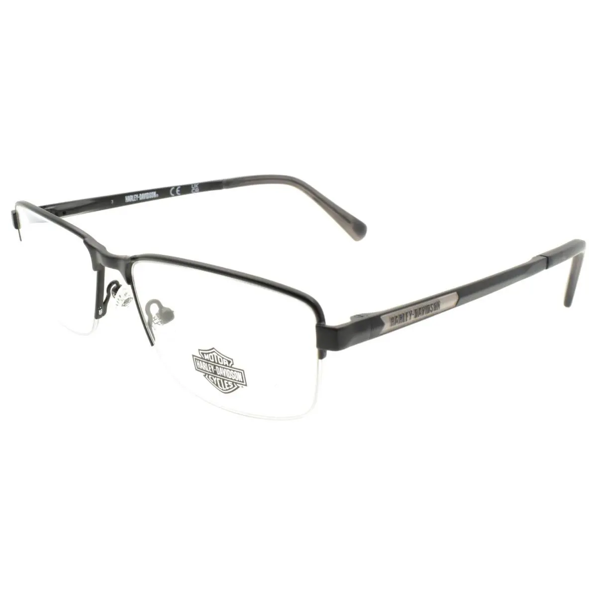 Harley Davidson HD50032 002 Men`s Eyeglasses Half-rim 53-15-145 Matte Black