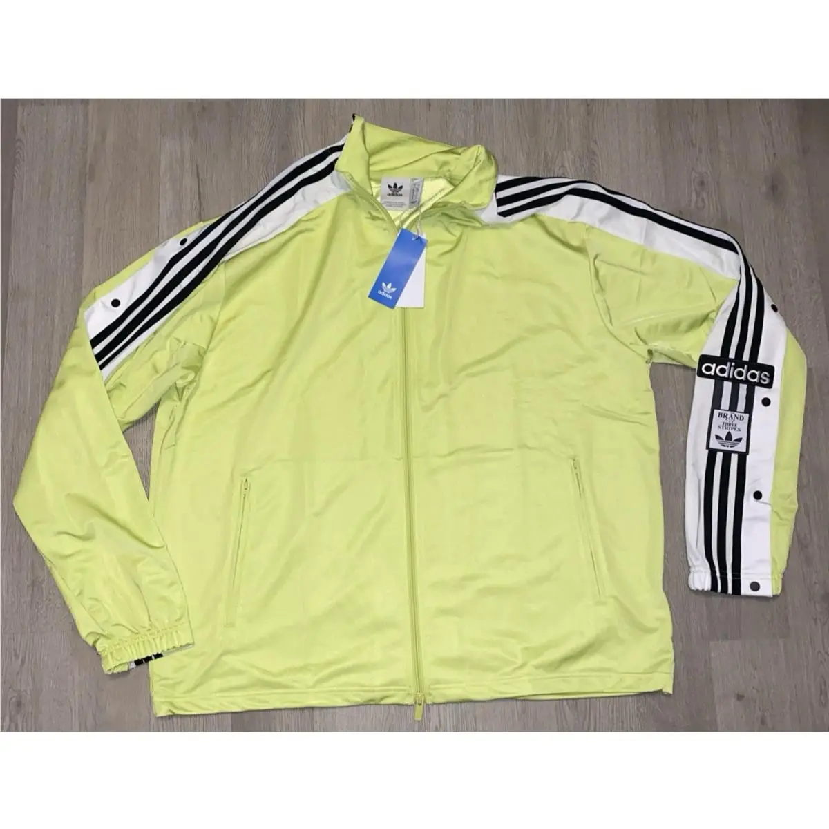 Adidas Megabreak Track Jacket Large Lime Green Black White Adilenium Hip Hop
