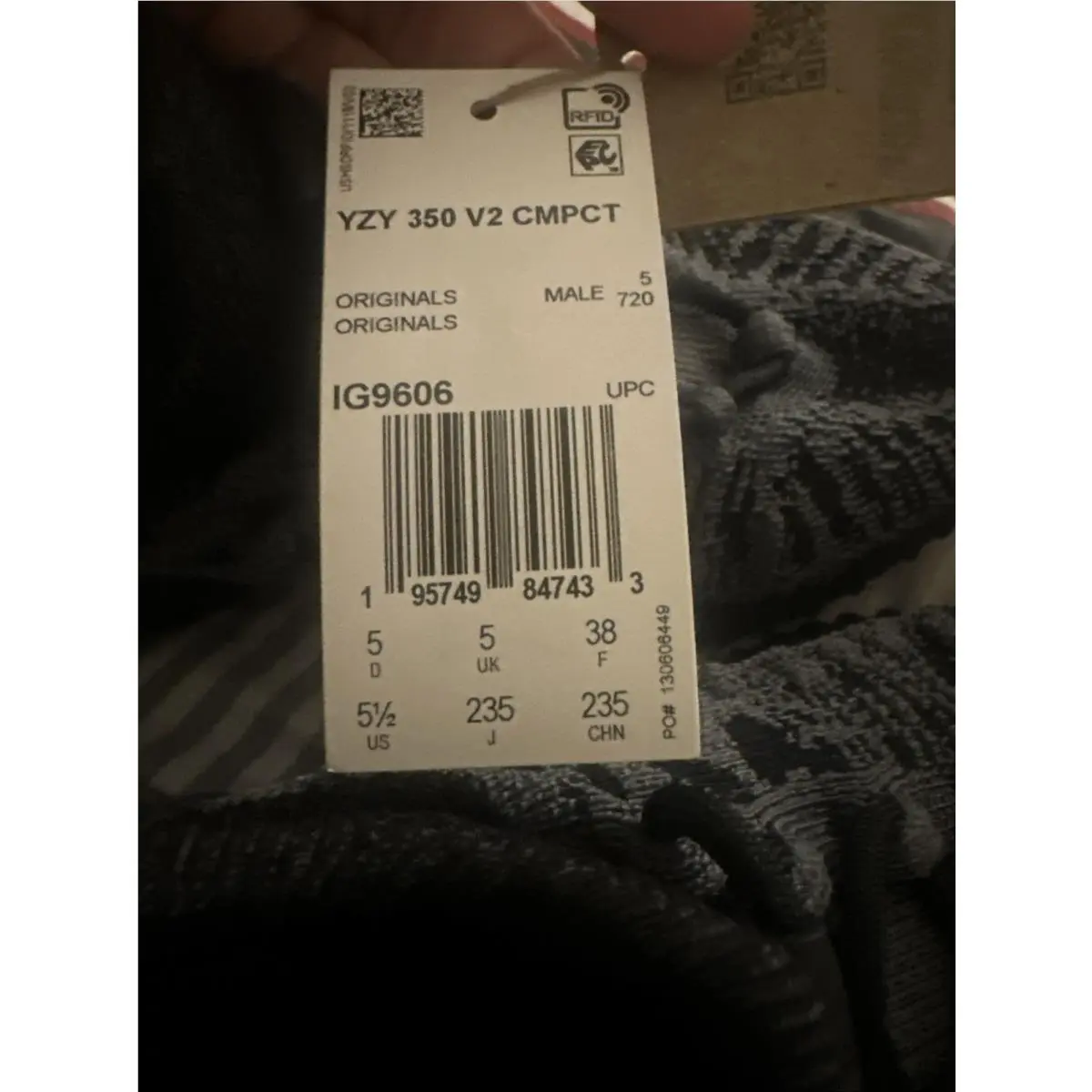 Adidas shoes - adidas YZY 350 V2 CMPCT - IG9606 - Black 9