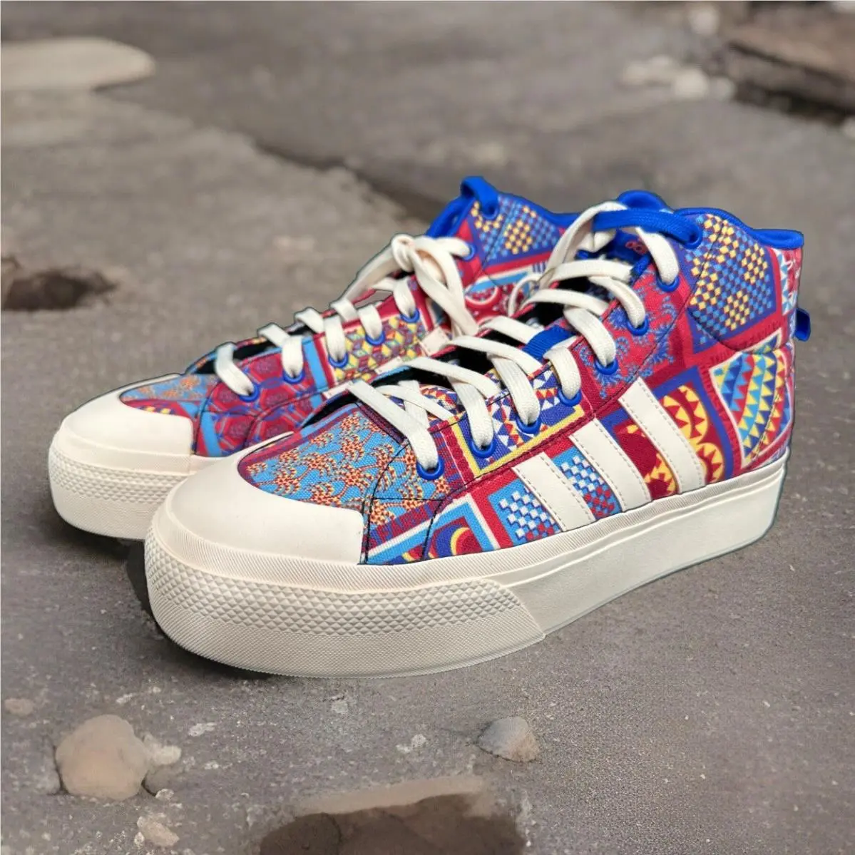 Bravada 2.0 Mid Platform - Patchwork - Skateboard - Women’s Size 11 by Adidas