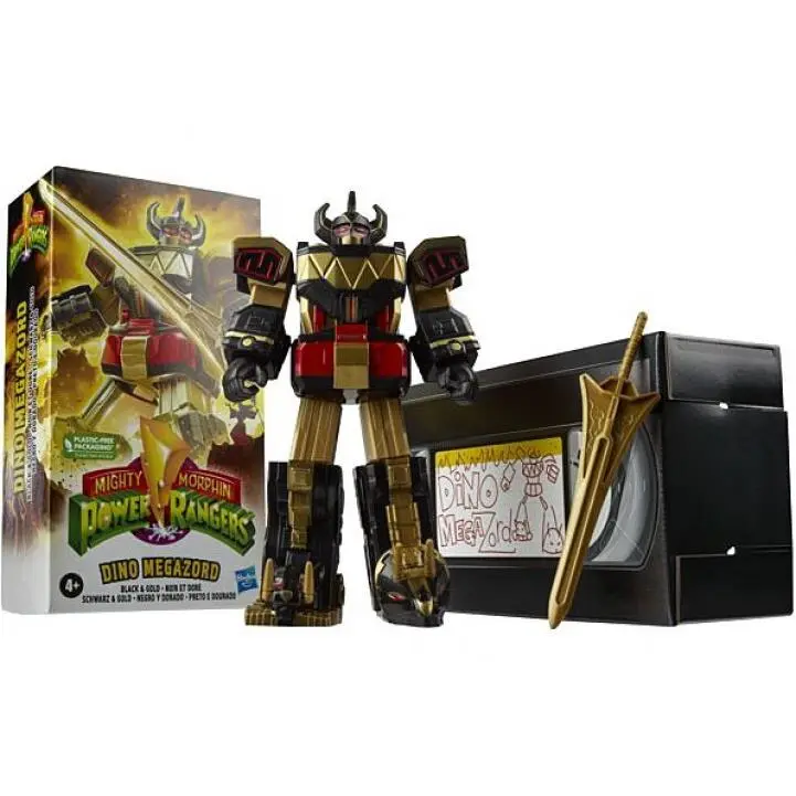 Power Rangers Mighty Morphin Dino Megazord Action Figure Black Gold