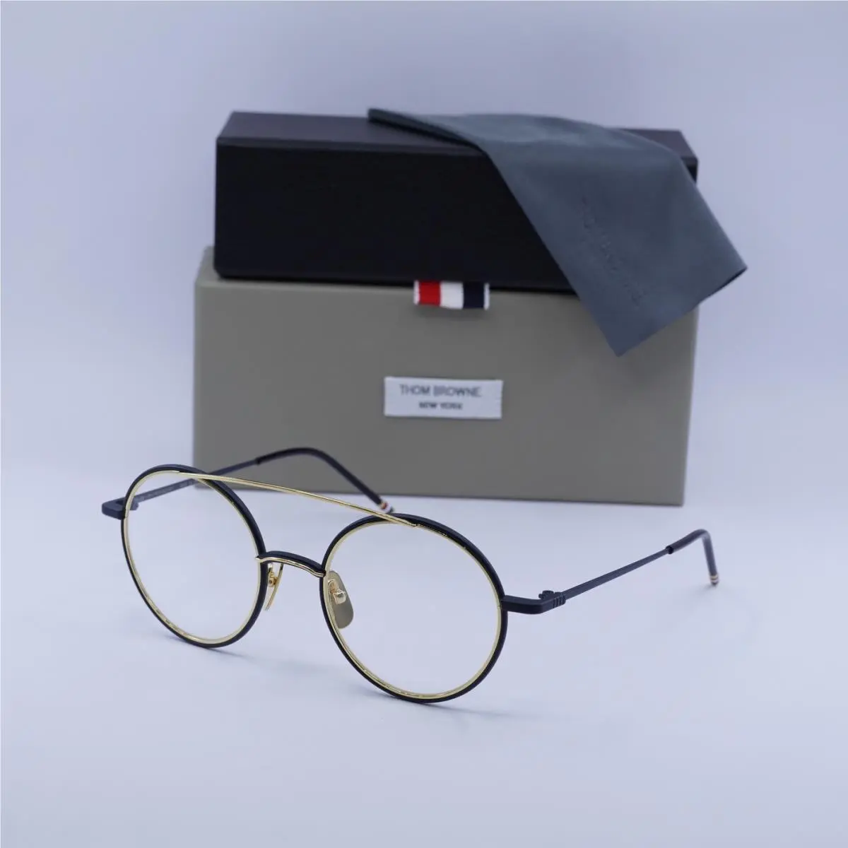 TB108 CNVYGLD50 Black/gold 50mm Eyeglasses by Thom Browne