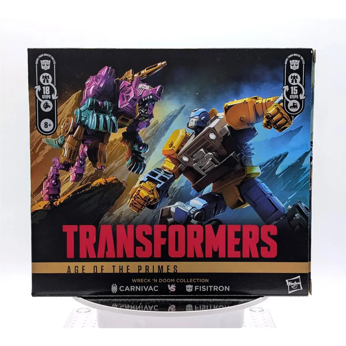 Transformers Age of The Primes Carnivac w/ Headmaster Survivor vs Fisitron Idw