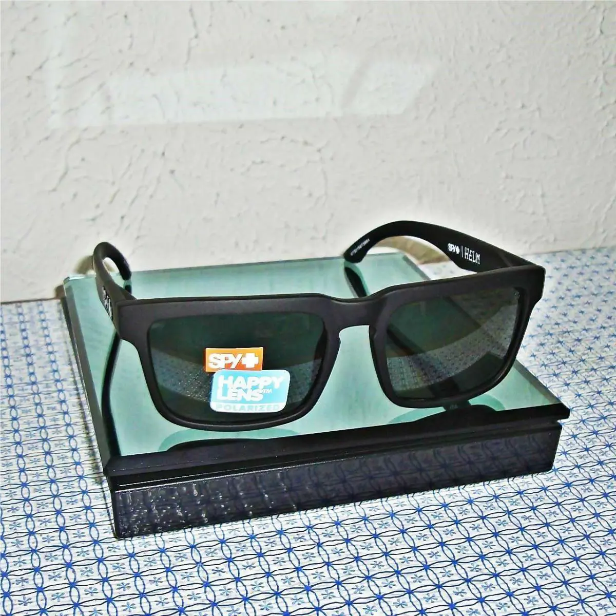 【new】spy+ Men`s Polarized Helm 673015973864 Soft Matte Black Square Sunglasses