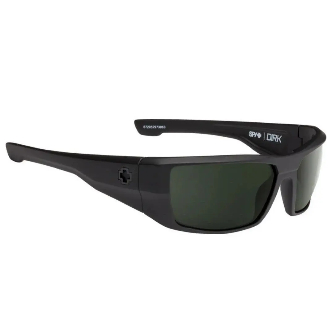 Spy Optic Dirk Sunglasses - Soft Matte Black / Happy Gray Green Lens